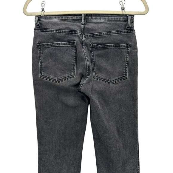 Free People Straight Slim Distressed Gray Raw Hem Ankle Denim Jeans Womens 25 - Picture 5 of 9